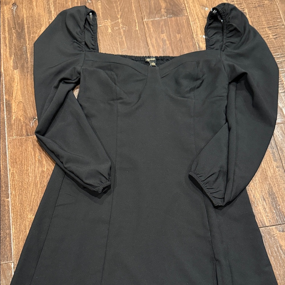 Shinestar Black Long Sleeve Dress